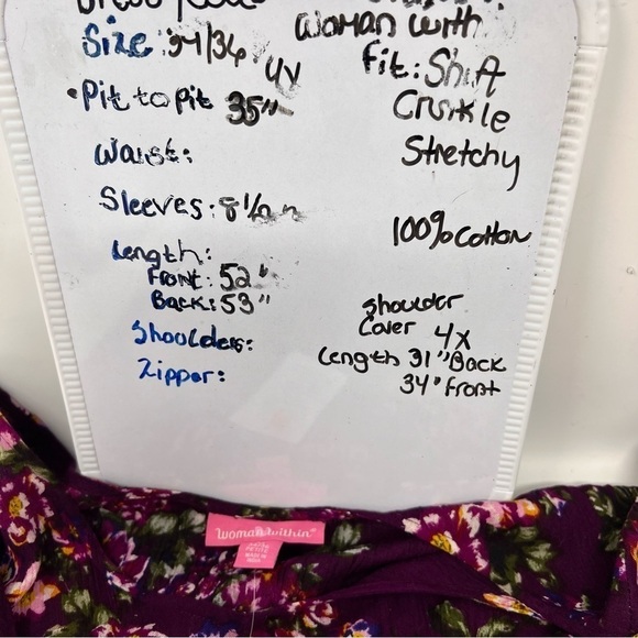 Woman Within Pink Floral Sleeveless Maxi Dress with Crochet Sweater Size 4X NWT - Picture 13 of 15